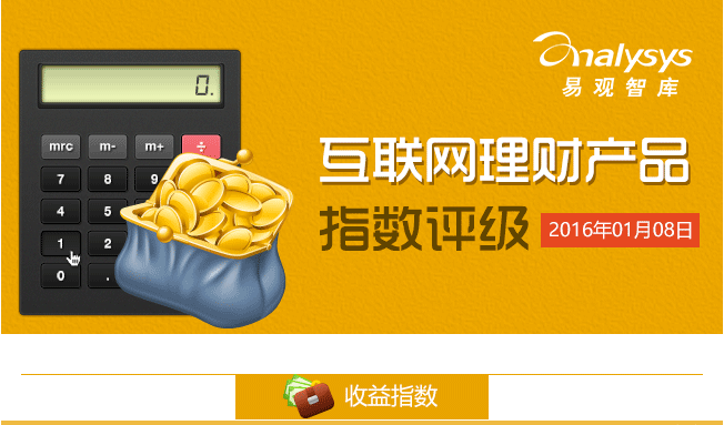 互联网理财产品指数评级（2015.1.4-1.8）：货币基金整体收益略有下跌 易方达e钱包本周整体表现突出