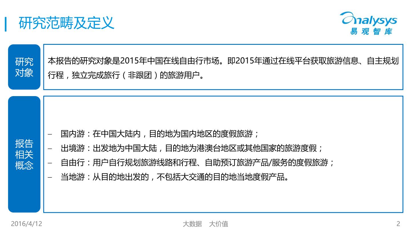 16中国自由行市场研究报告 易观分析 16中国自由行市场研究报告 易观分析